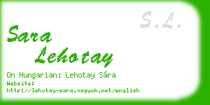 sara lehotay business card